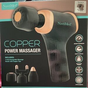 NuvoMed Copper Power Massager.  Interchangeable Massage Heads. NIB